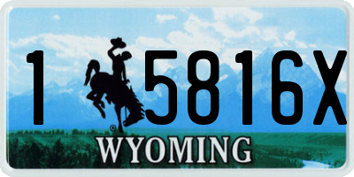 WY license plate 15816X