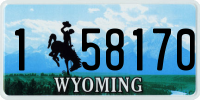 WY license plate 158170