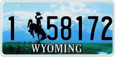 WY license plate 158172