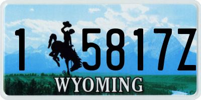 WY license plate 15817Z