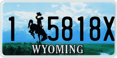 WY license plate 15818X