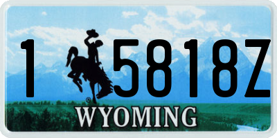 WY license plate 15818Z