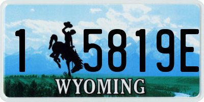 WY license plate 15819E