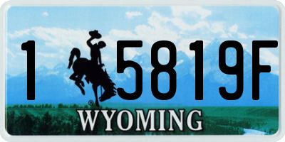 WY license plate 15819F