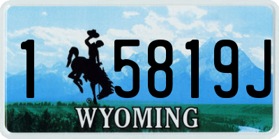 WY license plate 15819J