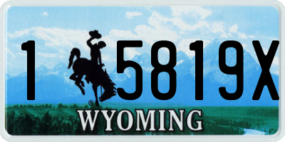 WY license plate 15819X