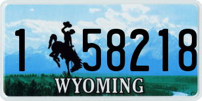 WY license plate 158218