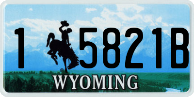 WY license plate 15821B