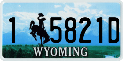 WY license plate 15821D