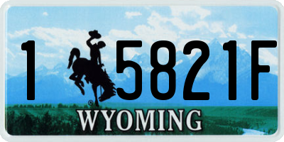 WY license plate 15821F