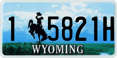 WY license plate 15821H