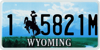 WY license plate 15821M