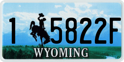 WY license plate 15822F