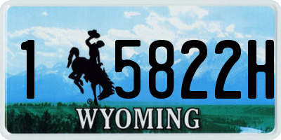 WY license plate 15822H