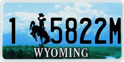 WY license plate 15822M