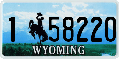 WY license plate 15822O