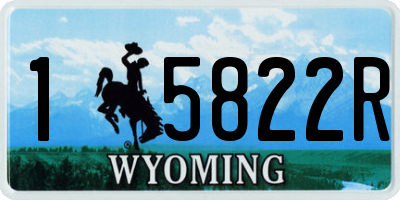 WY license plate 15822R