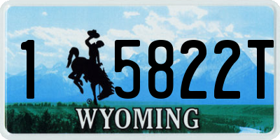 WY license plate 15822T