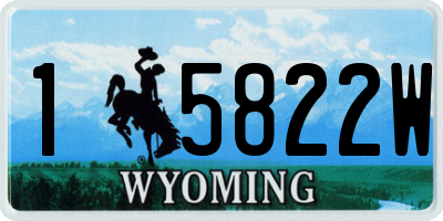 WY license plate 15822W