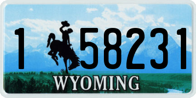 WY license plate 158231