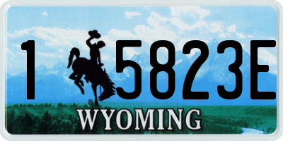 WY license plate 15823E