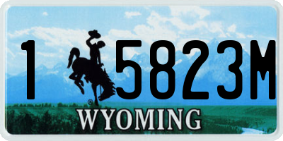 WY license plate 15823M