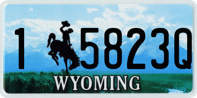 WY license plate 15823Q
