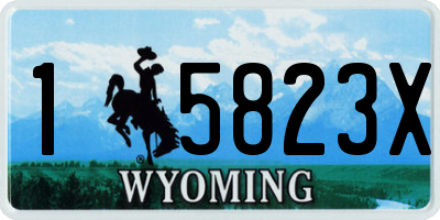 WY license plate 15823X