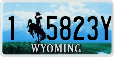 WY license plate 15823Y