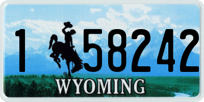 WY license plate 158242