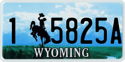 WY license plate 15825A