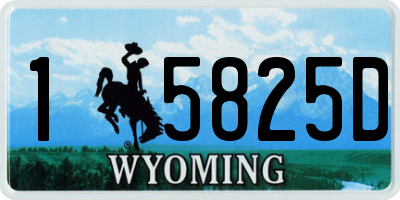 WY license plate 15825D