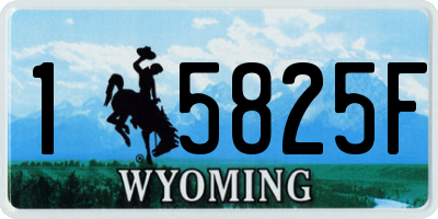 WY license plate 15825F