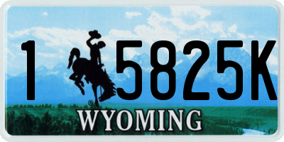 WY license plate 15825K