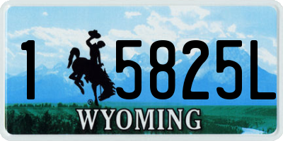 WY license plate 15825L