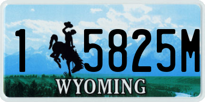 WY license plate 15825M