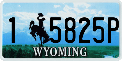 WY license plate 15825P