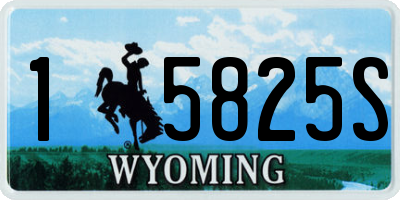 WY license plate 15825S