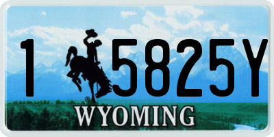 WY license plate 15825Y