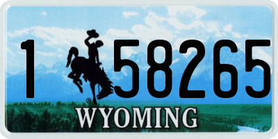 WY license plate 158265