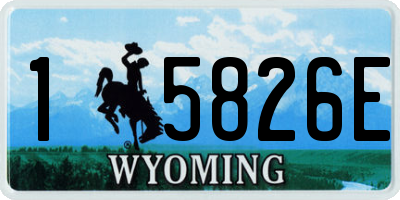 WY license plate 15826E