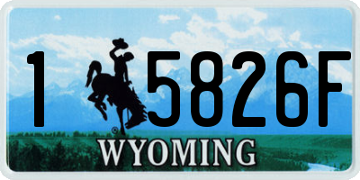 WY license plate 15826F