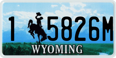 WY license plate 15826M