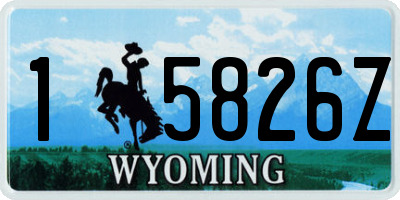 WY license plate 15826Z