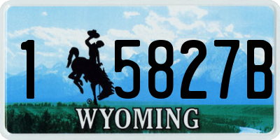 WY license plate 15827B