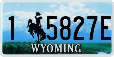 WY license plate 15827E