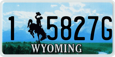 WY license plate 15827G