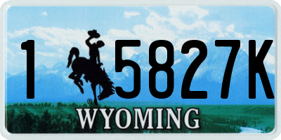 WY license plate 15827K