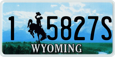 WY license plate 15827S