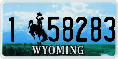 WY license plate 158283